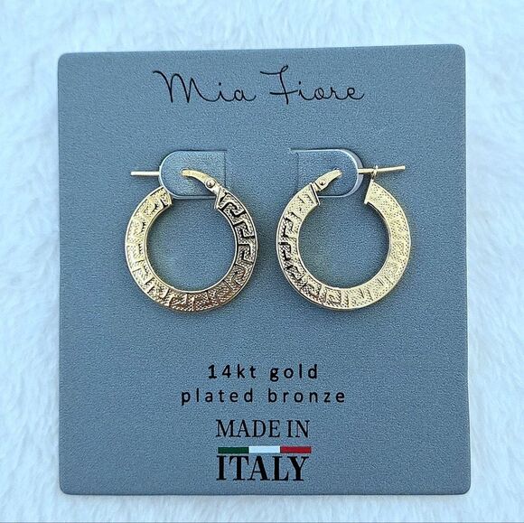 Mia Fiore Jewelry - Mia Fiore Gold💛 Greek🇬🇷 Key🔑 Hoop Earrings